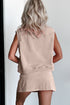 Effortless Style Washed Sleeveless Muscle Tee And Overlap Skort Two Piece Set
